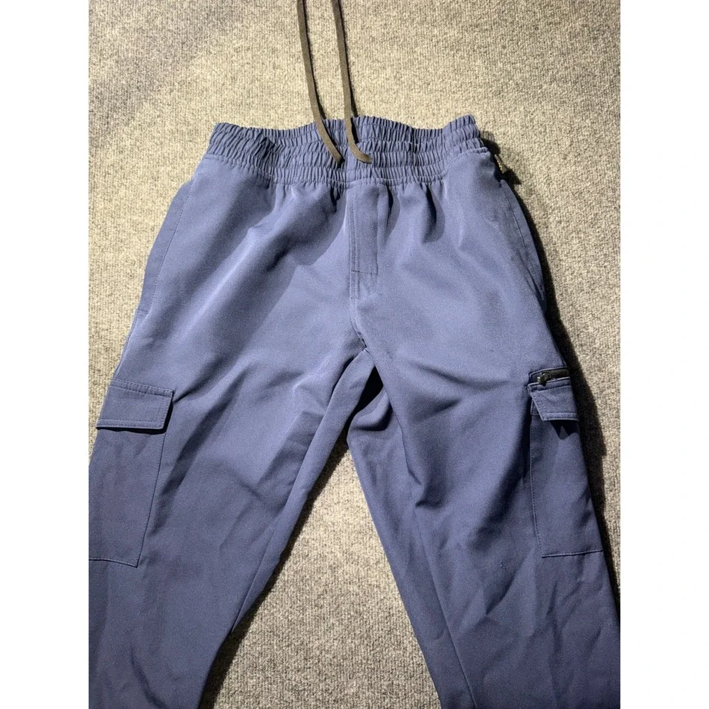 Leg3nd Discovery Mens Cargo Jogger Pants Navy Blue Elastic Waist Stretch Size M